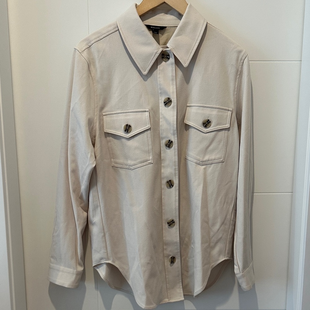 Women's Cream Button-Up Jacket